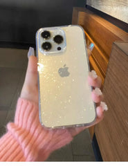 Luxury Bling Glitter Clear Phone Case For iPhone 17 16 15 14 13 12 11 Pro Max X XR XS 7 8 Plus Shockproof Transparent Soft Cover