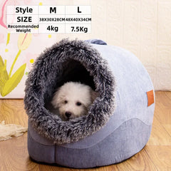 Dog/Cat  Kennel Comfortable Fall and Winter Striped Long Hair Portable Nest Warm Thickened Pet Kennel Pet Kennel Anti-scratch Pet Shop