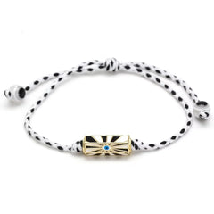 Lucky Eye Adjustable Colorful Braided Rope Bracelet Turkish Evil Eye Bead Copper Zircon Charm Bracelet for Women Men Jewelry