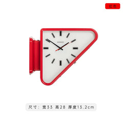 Metal Triangle Wall Clock with Double Sides Industrial Pendulum for Cafe Bar Retro Hanging Clock Silent Non-Ticking Decor Clocks