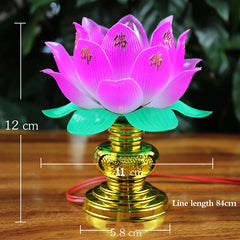 Colorful lotus lamp Buddhistic Desktop Decoration Light for Home Meditation Worship Buddhism Temple