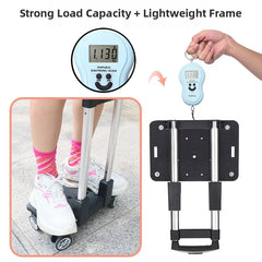 Portable Aluminum Alloy Folding Shopping Cart Lightweight Trolley Vegetable Buying Car Home Use Pull Rod Luggage Cart