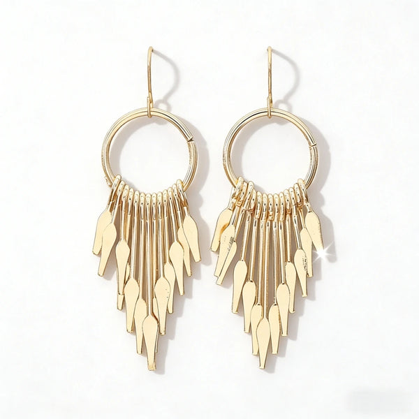 Gold Tassel Earrings – High-End Versatile Daily Fashion for Women