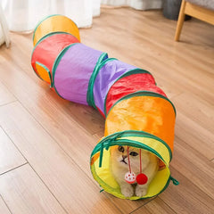 Cat Tunnel Tube Kitty Tunnel Bored Cat Pet Toys Peek Hole Toy Interactive for Indoor Cats Exercise Fun Reduce Anxiety Durable Pet Shop