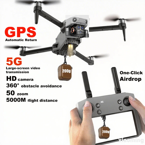 GPS Drone 4K Professional HD Camera Fishing Air Drop 5G 50 Zoom Long Fly Time Brushless Fishing Dron Gift 3000M