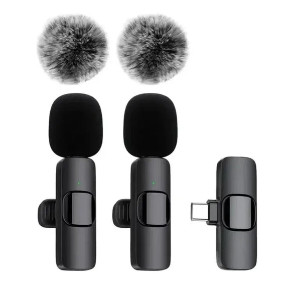 Wireless Lavalier Microphone Mini Mic for iPhone Android Live Broadcast Gaming Phone Audio Video Recording Wireless Portable Mic