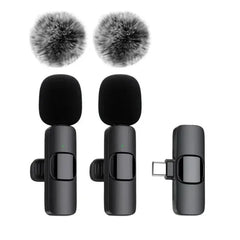 Wireless Lavalier Microphone Mini Mic for iPhone Android Live Broadcast Gaming Phone Audio Video Recording Wireless Portable Mic