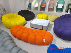 MINGDIBAO Contemporary Cloud-Shaped Sofa Modular Cloth Football Couch Fabric Curved Designer Corner Sofa Set for Living Room Furniture