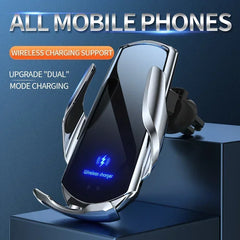 VIKEFON 15W Car Magnetic Wireless Charger Automatic Car Mount Phone Holder For iPhone Samsung Infrared Induction Fast Charging