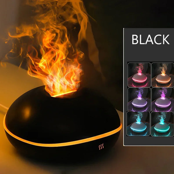 7 colores Fire Flame Wood grain aromatherapy machine humidifier Aroma Diffuser Air Ultrasonic Mist Maker Fogger Aroma Home Decor