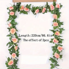 1Pcs 2.2M Artificial White Flower Fake Hanging Fake Vine Plants Leaves Artificials Garland Flowers Wedding Decoration