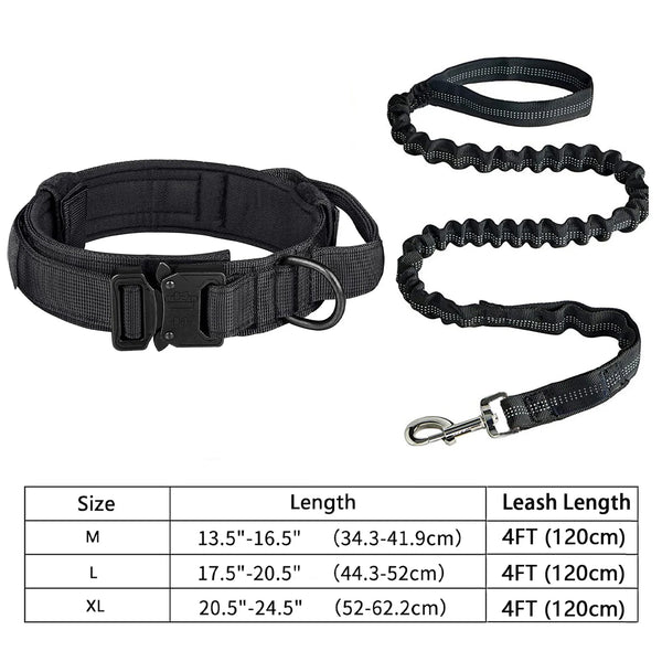 Heavy-Duty Military Tactical Dog Collar & Leash Set: Adjustable & Durable For All sized dog Pet Shop