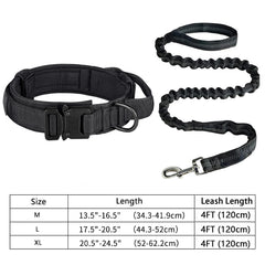 Heavy-Duty Military Tactical Dog Collar & Leash Set: Adjustable & Durable For All sized dog Pet Shop