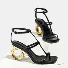 Women Sandals 2024 New Summer High Quality Peep Toe Sandals Casual Elegant Luxury High Heels Sandals Women Shoes for Women