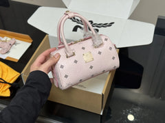 Genuine Leather Boston Aren Mini Pillow Tote Bag for Women