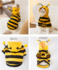 Bee Pet Puppy Coat Apparel Outfit Dog Halloween Hoodies Winter Cat Cosplay Costume Holiday Outfit for Small Medium Dogs & Cats