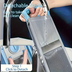 Safe Adjustable Vegetable Slicer - 4 Modes (Dicer, Julienne) Kitchen Chopping Tool (SkyBlue)