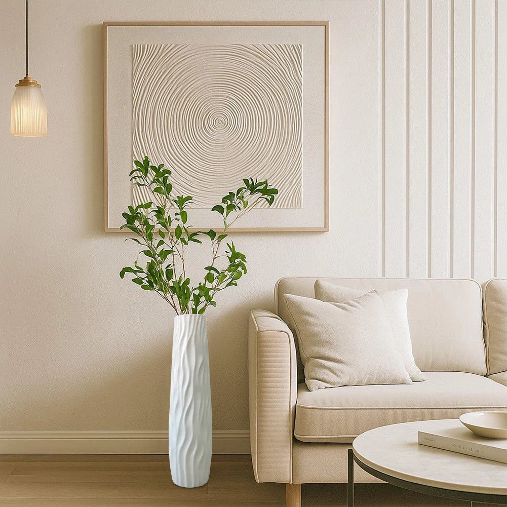 Decorative Vase Textured Floor Standing Vase Modern Tall Vase for Home Living Room