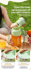 Wireless Portable Juicing Bucket Electric 800ml Sports Cup Fresh Fruit Juicer With Large Capacity and 10 Stainless Steel Blades