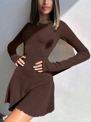 Women’s Long Sleeve Mini Bodycon Dress – Sexy Club Party Wear