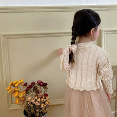 Girls' Knitted Vest 2025 Spring and Autumn New Korean Girls' Webbed Sleeveless Vest 1-7 Years Old Fashion Baby Top