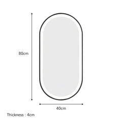 Voltsify Modern Oval LED Wall Mirror Art Metal Framed, Anti-fog Film, Sensor Switch, Three Color Temperatures Home Decor