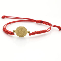 Catholic Religious Belief St. Benedict Cross Stainless Steel Bracelets Manual Chinese Knot Bracelets Men Adjustable Jewelry Gift