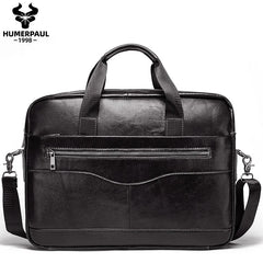 Genuine Leather Men’s Briefcase – Laptop Business Shoulder Bag