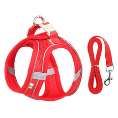 Dog Harness Leash Set for Small Dogs Adjustable Puppy Cat Harness Vest French Bulldog Chihuahua Pug Outdoor Walking Lead Leash Pet Shop
