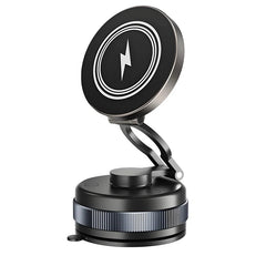 K10 Vacuum Suction Cup Car Magnetic Wireless Charger Foldable 360° Universal Rotating Stand for iPhone Samsung Gym Bath Mirror