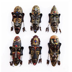 1pc, African style hanging decorations, South Africa mask pendant, Handmade painted resin craft, Restaurant bar wall decoration