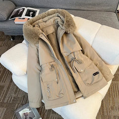 Korean Style Women’s Hooded Winter Parka – Thick Warm Coat