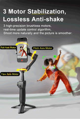 AOCHUAN 3-Axis Handheld Gimbal Phone Stabilizer with Extension Rod  8.0 Anti Shake Face Tracking for Phone Outdoor Shooting Vlog