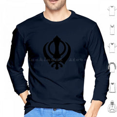 Khanda Hoodie Cotton Long Sleeve Khanda Sikhi Sikh Sikhism Religion Religious Punjab Punjabi Singh Kaur Sikh Symbol