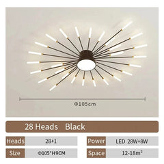 Creative Fan-shaped Rotating Living Room Light Lustre Home Decoration Bedroom LED Ceiling Lamp Modern Dining Room Pendant Lights