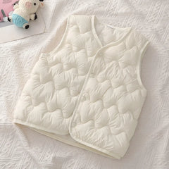 Kids Warm Vest Winter Girls Boys Thicken Waistcoat Outerwear Children Teens Cotton Solid Color Jackets Vest for 1-6Years