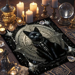 Divination Altar Cloth Civet Cat Tarot Tablecloth For Tarot Card Reading Decorative Voo-Polyester Oracle Card Mat