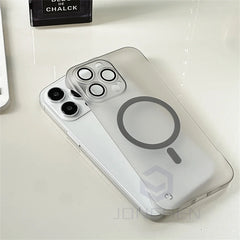 Magnetic Frameless Matte Clear Case For iPhone 16 15 14 12 13 Pro Max 16pro Ultra Thin Translucent Frosted Len Cover For Magsafe