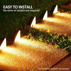 Outdoor Solar Step Lights, Warm White & RGB, IP67 Waterproof, Auto On, for Patio, Yard, Driveway, Porch Decoration Home Decor Lamps and Lights