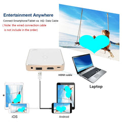 Smartldea New Mini DLP HD Projector Support 1080p Built-in Battery Capacity Wired Phone Mirroring Projector Home Theater Beamer