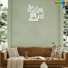"Be Still and Know I Am God" Metal Wall Art, Psalm 46:10 Bible Verse, Religious Decor for Church Office, Gold White Black, Chris