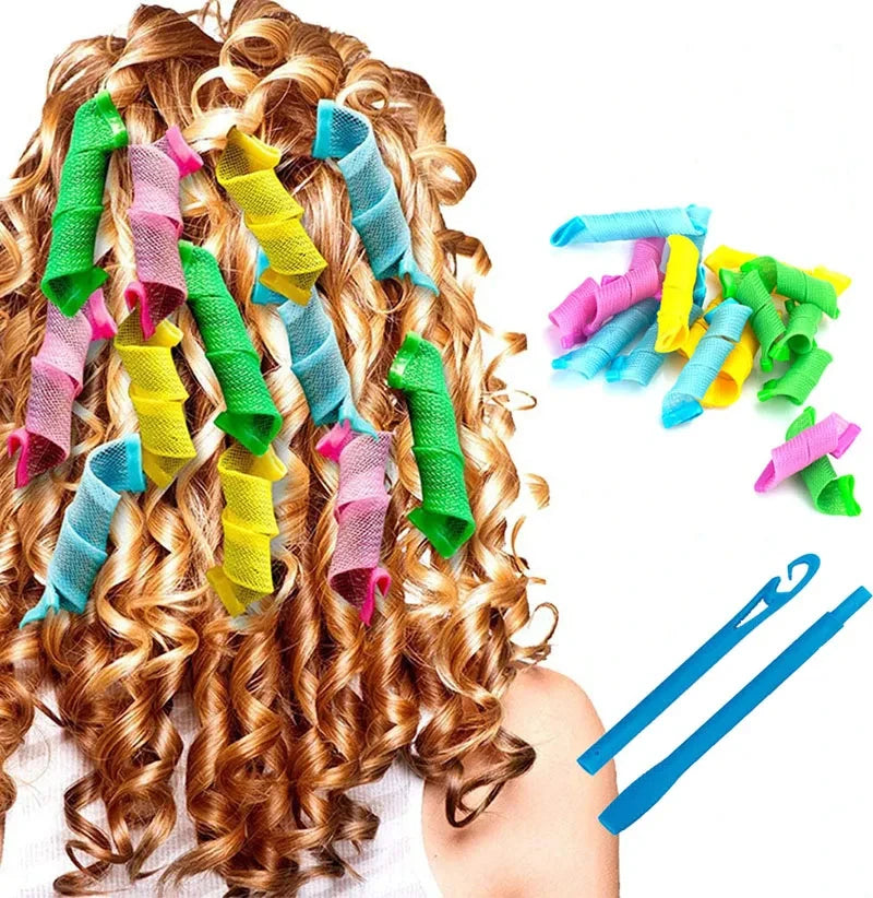 18Pcs Magic Hair Curler Wave Formers Set - DIY Hair Styling Tool Hair Accessories Rollers for Women