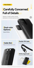 Essager Portable Power Bank 20000mAh with Two Built-in Cables External Battery PD 22.5W Fast Charging For iPhone 17 16 15 Xiaomi
