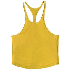 Plain Gym Fitness Bodybuilding Muscle Tank Tops Mens Running Sport Sleeveless Y-back Vests Summer Cool Cotton Breathable Shirts