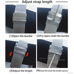 Quick Release Milanese Strap 18mm 20mm 22mm 12mm 14mm 16mm 17mm 19mm 21mm 24mm Universal Bracelet 0.6mesh Stainless Steel