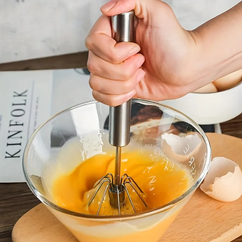 Stainless Steel Egg Beater Durable Semi-Automatic Mixer for Effortless Egg Cream Mixing Stirring and Beating for Kitchen Baking Cooking Essentials, Kitchen Tools
