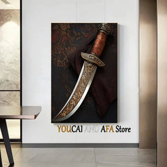 King Arthur and Excalibur Sword in The Stone Sikh Kirpan Sword Excalibur Hilt Poster Canvas Painting Wall Pictures Home Decor