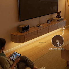 Solid Wood Suspended TV Stand Creative Wall-mounted Storage TV Cabinet Living Room Furniture Home Designer Center Table h