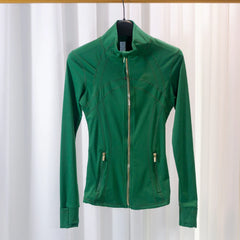 LULU FLORA Gold zipper sports jacket, suitable for yoga and running suitable for all seasons, quick-drying and breathable fabric