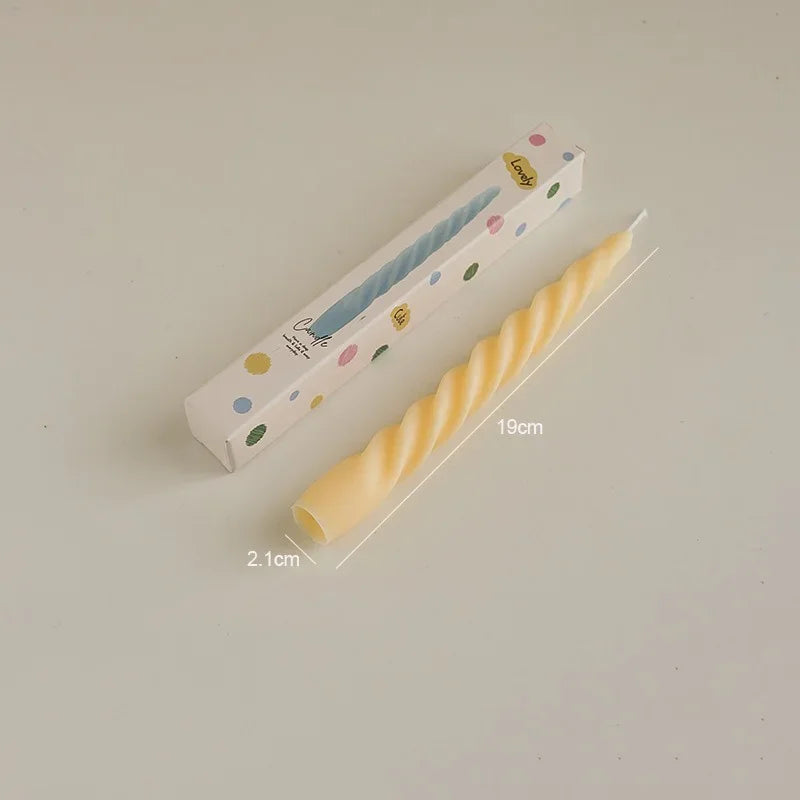 Ins Style Thin Spiral Long Rod Candle Scented Candle Aromatherapy Soy Wax Candles Wedding Birthday Candle Party Home Decoration